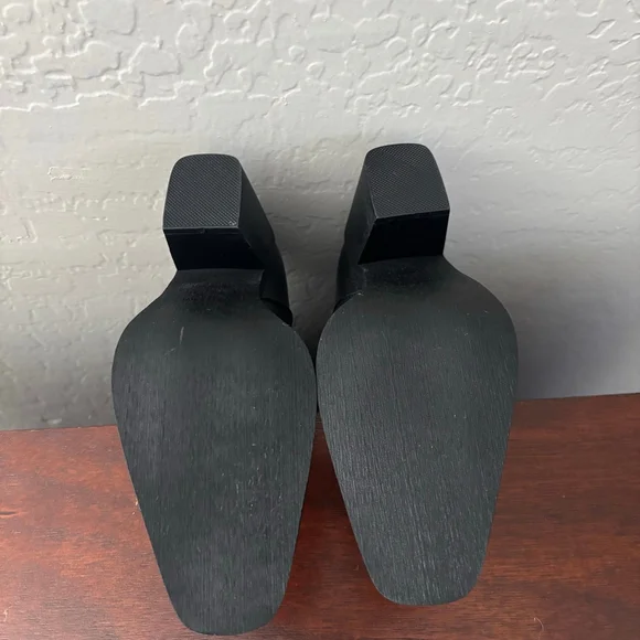 ISNOM Western Knee High Boots Embroidered Block Heel Black US 6.5 New with Box - Picture 11 of 15